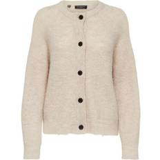 Dame Cardigans Selected Wool Blend Cardigan - Beige/Birch