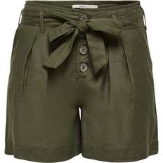 Viskose Shorts Only High Waist Belt Shorts - Green/Forest Night