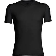 Icebreaker Herren T-Shirts Icebreaker Merino Anatomica Short Sleeve V Neck T-shirt - Black