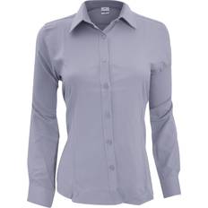 Henbury Ladies Wicking Long Sleeve Work Shirt - Slate Grey