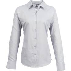 Damen - Silbrig Hemden Premier Women's Long Sleeve Signature Oxford Blouse - Silver