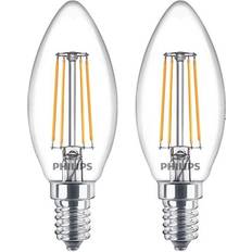 Candle Light Bulbs Philips 9.7cm LED Lamps 4.3W E14 2-pack