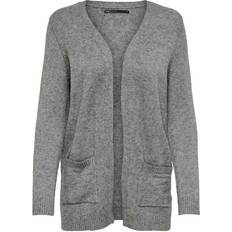 Lang Cardigans Only Lesly Open Knitted Cardigan - Grey/Medium Grey Melange