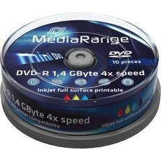 MediaRange DVD-R 1.4GB 4x Spindle 10-Pack Wide Inkjet