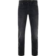 Schwarz Jeans Hugo Boss Taber Tapered Fit Jeans - Black