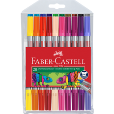 Tusjpenner Faber-Castell Double Ended Felt Tip Pen Plastic Wallet of 20
