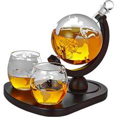 Transparent Whisky-Karaffen MikaMax Deluxe Globe Decanter Set Whisky-Karaffe 4Stk. 0.85L