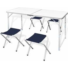 vidaXL Camping Table with 4 Folding Chairs 120x60