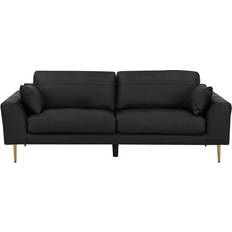 Beliani Torget Black Sofa 226cm 3-Sitzer