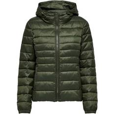 Only Damen - Winterjacken Only Short Quilted Jacket - Green/Forest Night
