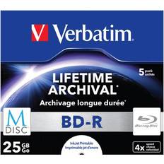 Blu-ray Optischer Speicher Verbatim M-Disc BD-R 25GB 4x 5-pack Jewelcase Inkjet