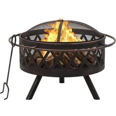 VidaXL Fire Pits & Fire Baskets vidaXL Rustic Fireplace with Fire Fork XXL