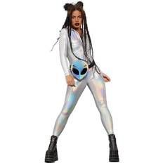 Smiffys Fever Miss Whiplash Mirror Holographic Costume