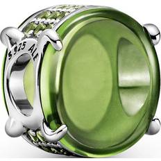 Pandora Oval Cabochon Charm - Silver/Green