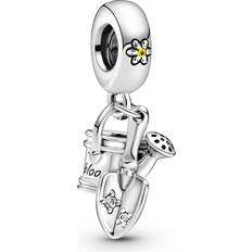 Pandora Watering Can & Trowel Dangle Charm - Silver/Transparent/Yellow