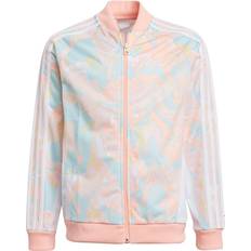 adidas Girl's Marble Print SST Jacket - Pink Tint/Multicolor/White (H22634)