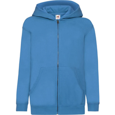 Lycra Oberteile Fruit of the Loom Kid's Hooded Sweatshirt Jacket - Azure Blue