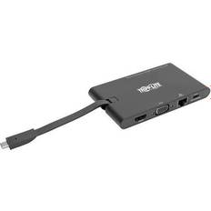 Tripp Lite USB C - HDMI/VGA/RJ45/2xUSB C/2xUSB A 3.0/Memory Card Adapter 0.3ft