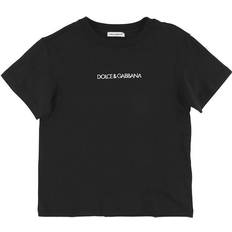 Tops Children's Clothing on sale Dolce & Gabbana Kid's Embroidered Logo T-shirt - Black (L4JT7N/G7STNN0000)