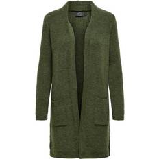 Polyester Cardigans Only Long Knitted Cardigan - Green/Khaki
