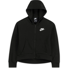 Nike club fleece full zip Nike Older Kid's Sportswear Club Fleece Full Zip Hoodie - Black/White (DC7118-010)