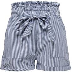 Streifen Shorts Only Smilla Paperbag Shorts - Blue/Medium Blue Denim