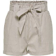 Streifen Shorts Only Smilla Paperbag Shorts - Brown/Toasted Coconut