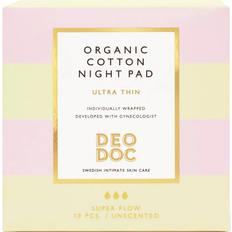 Med vinger Bind DeoDoc Organic Cotton Night Pad 10-pack