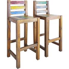 vidaXL Solid Recycled Wood 2-pack Barstol 106cm 2st