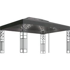 Aluminium Pavillons vidaXL Gazebo with Double Roof and String Lights