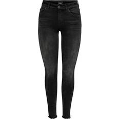 Only Blush Mid Ankle Skinny Fit Jeans - Black/Black Denim