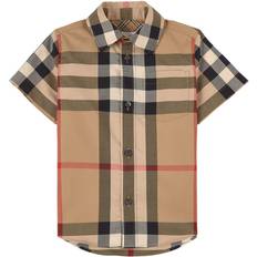 Children's Clothing Burberry SS Check Stretch Cotton Shirt - Archive Beige