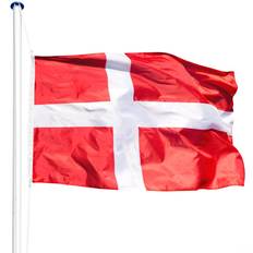 Best i test Flagg & Tilbehør tectake Denmark Flagpole 5.6m