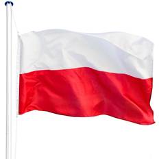 Fahnen & Zubehör tectake Poland Flagpole 5.6m