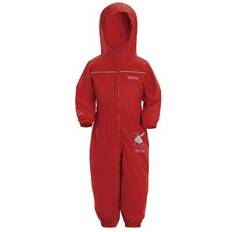 Rot Regenoveralls Regatta Kid's Puddle IV Waterproof Puddle Suit - Pepper (RKW156_9Y6)