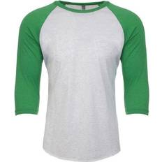 Next Level Tri-Blend 3/4 Sleeve Raglan T-shirt Unisex - Envy/Heather White