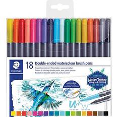 Vannbasert Penseltusjer Staedtler 3001 Double Ended Watercolour Brush Pen 18-pack