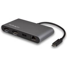 StarTech USB C-2xDisplayPort/USB A/RJ45 M-F 0.7ft