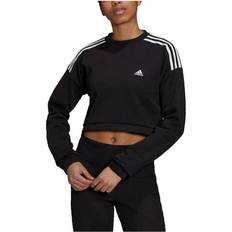 adidas Women Hyperglam Crop Crew Sweatshirt - Black