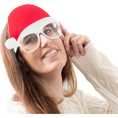BigBuy Christmas Glasses with Santa Hat Christmas Planet