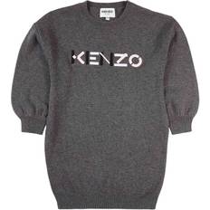 Wool Dresses Children's Clothing Kenzo Logo Knit Dress - Dark Chine Grey (K12070-A61)