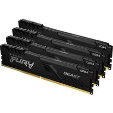 128 GB RAM minne Kingston Fury Beast Black DDR4 3200MHz 4x32GB (KF432C16BBK4/128)