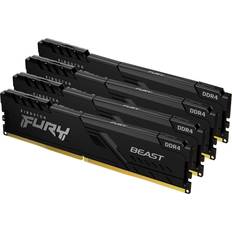 128 GB - DDR4 RAM Memory Kingston Fury Beast Black DDR4 3600MHz 4x32GB (KF436C18BBK4/128)
