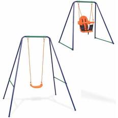 Gyngestativer Lekeplass vidaXL 2 in 1 Single Swing & Toddler Swing