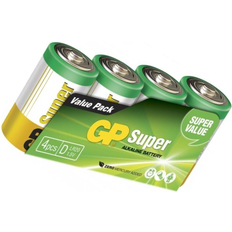 GP Batteries D Super Alkaline Compatible 4-pack