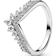 Women Rings Pandora Princess Wishbone Ring - Silver/Transparent