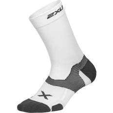 2XU Vector Cushion Full Length Socks Unisex - White/Grey