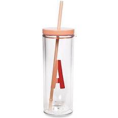 Kate Spade New York Alpahbet Glass Jar with Straw