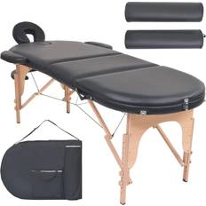 vidaXL Foldbart Massagebord 4cm Tykt med 2 Oval Puder