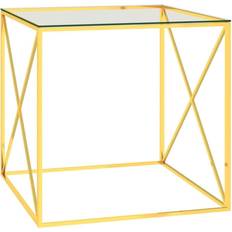 vidaXL Stainless Steel and Glass Sofabord 55x55cm